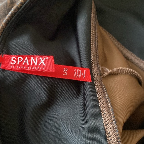 Spanx Snakeskin Faux Leather Leggings Brown Size L - Picture 6 of 6